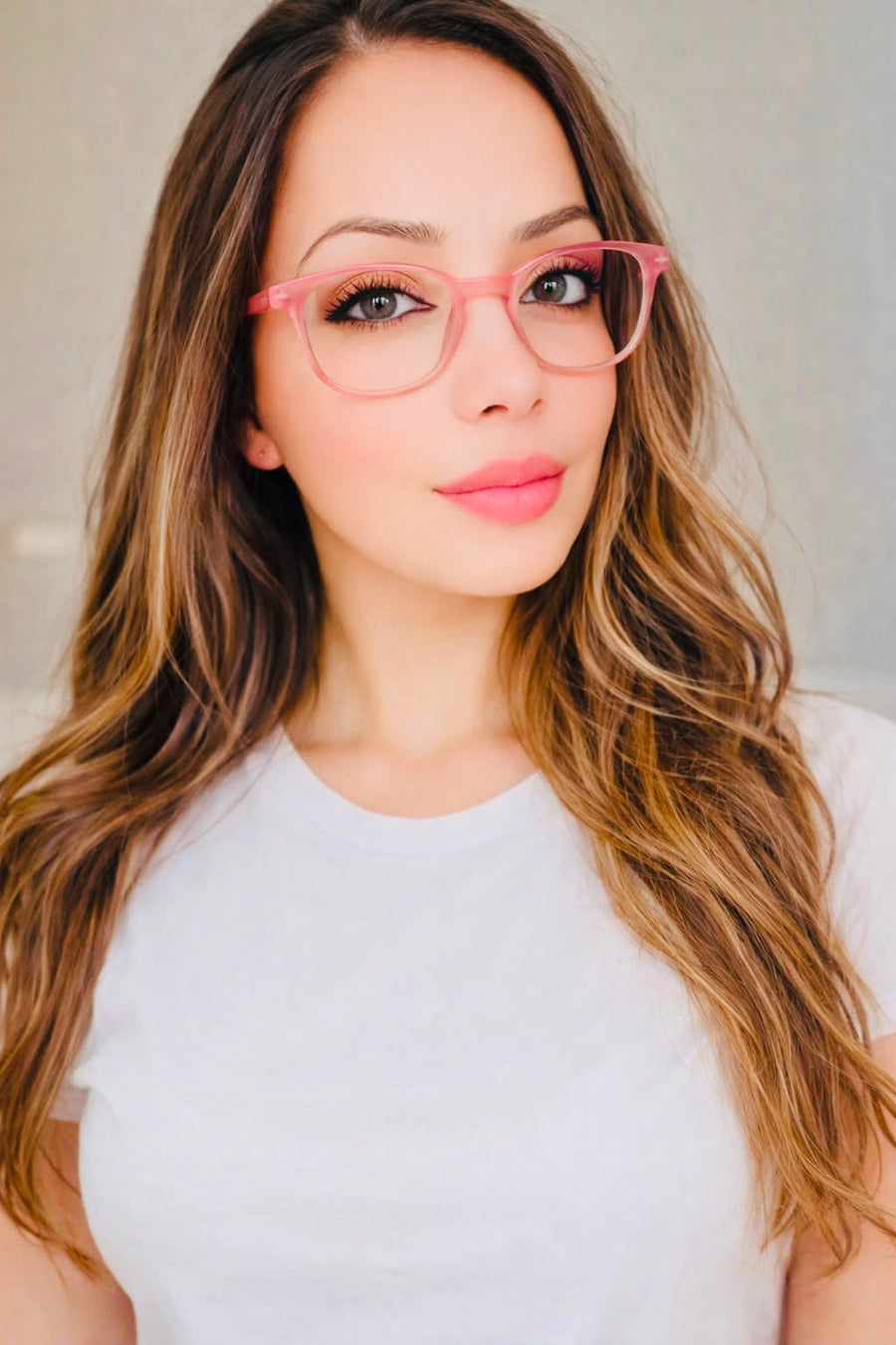 SCK Crystal Pink Square Eyeglass Frame