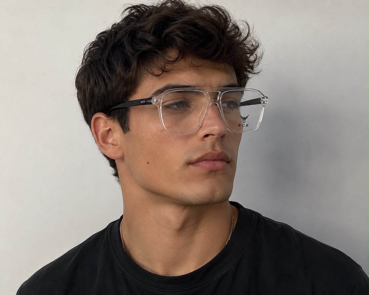 SCK Oversized Square Eyeglasses – Crystal Clear