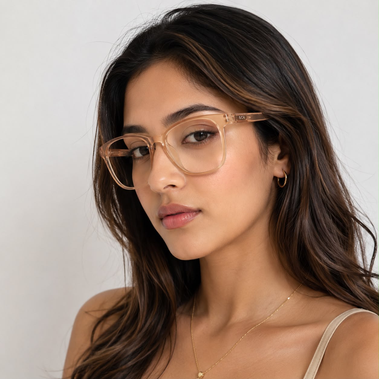 SCK Classic Square Eyeglasses – Crystal Brown
